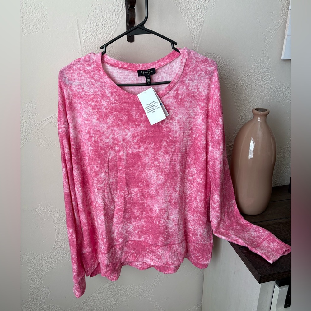 Jessica Simpson Pink and White Sweatshirt